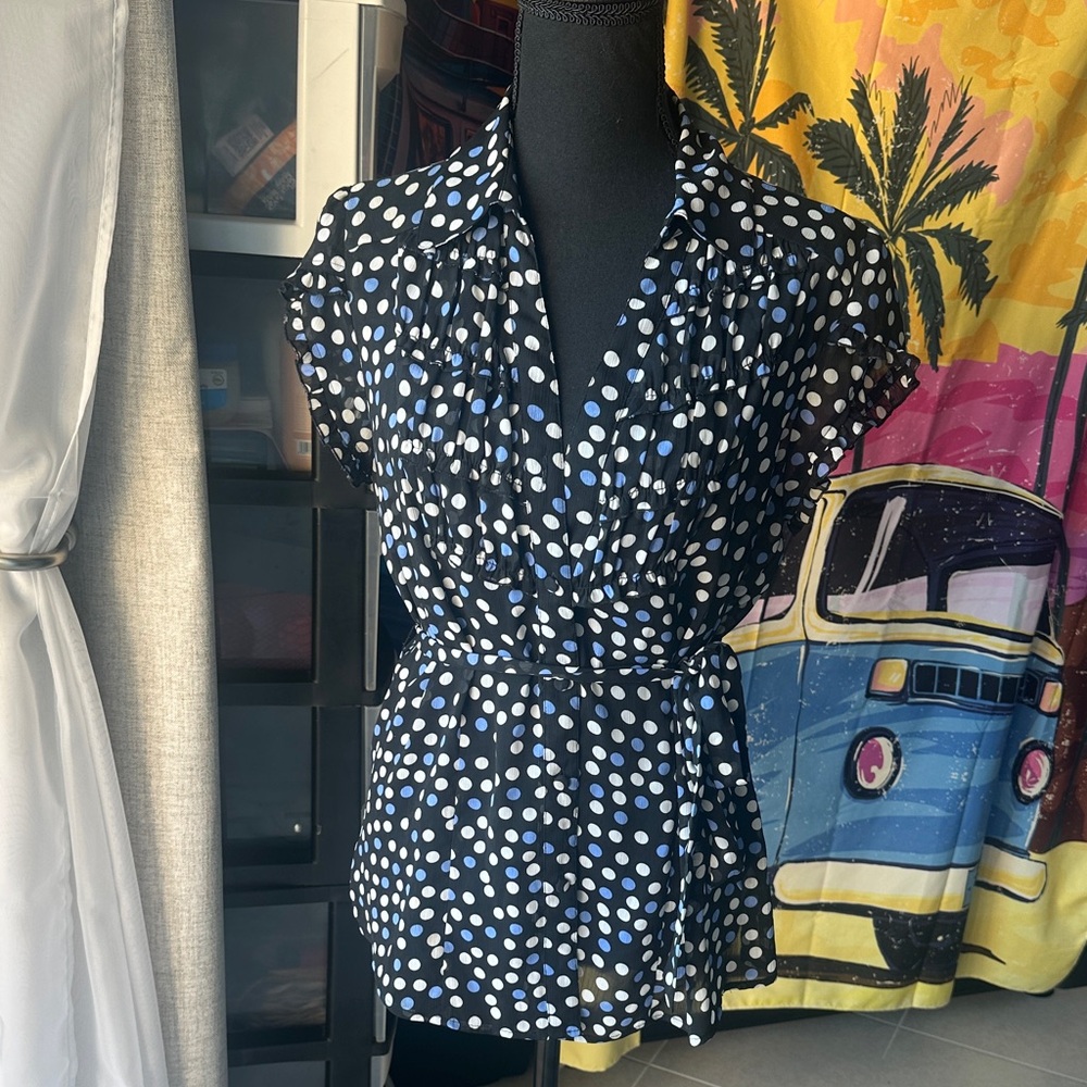 Polka Dot Women's Top - Black and White